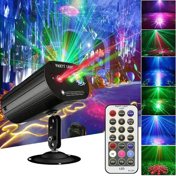 Party Lights Dj Disco Lights,RGB LED Strobe Light Sound Activated Laser Lights Stage Lights Projector with Remote Control for Gift Parties Decorations Christmas Halloween Club Karaoke KTV Bar Dances