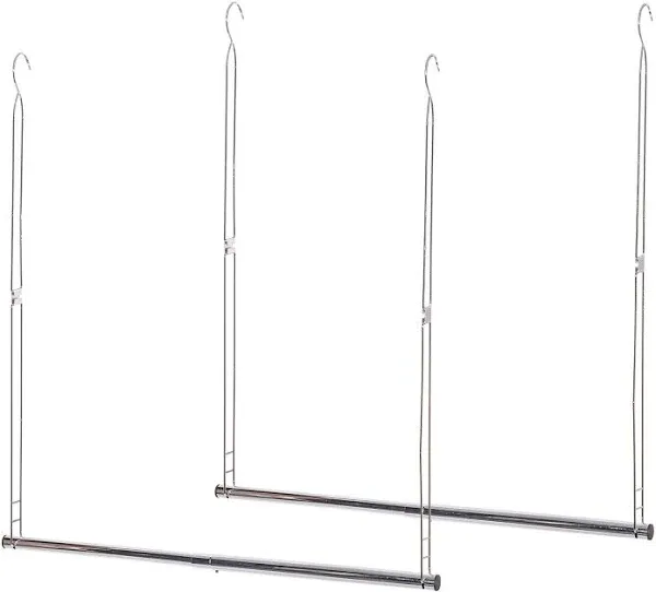 STORAGE MANIAC Hanging Closet Rod, Adjustable Width and Height Closet Hanging