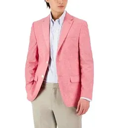 Tommy Hilfiger Men&#039;s Modern-Fit Rose Cotton Sport Coat 38R Red Chambray Blazer