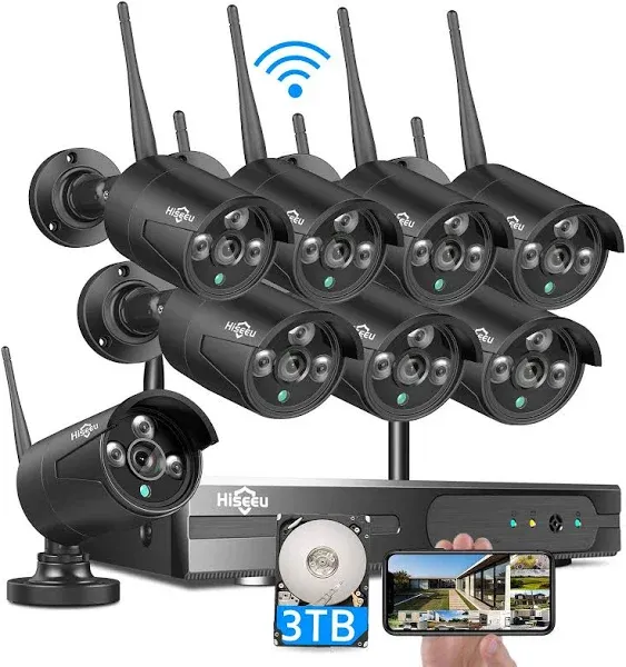 Hiseeu Wireless Security Camera System With 3 Tb Hard Drive One Way Audio Ip 66 Waterproof Nvr Kit Wifi - Buy Cctv Camera Ip System,Cctv System Dvr And Camera Kit,Long Range Wireless Cctv Camera System Product on Alibaba.com