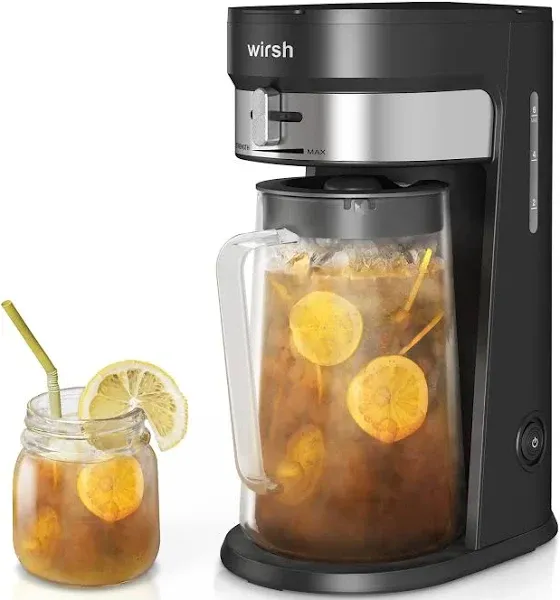 Iced Tea Maker with 3-Quart Water Bottle, Iced Coffee Maker, Strain Control