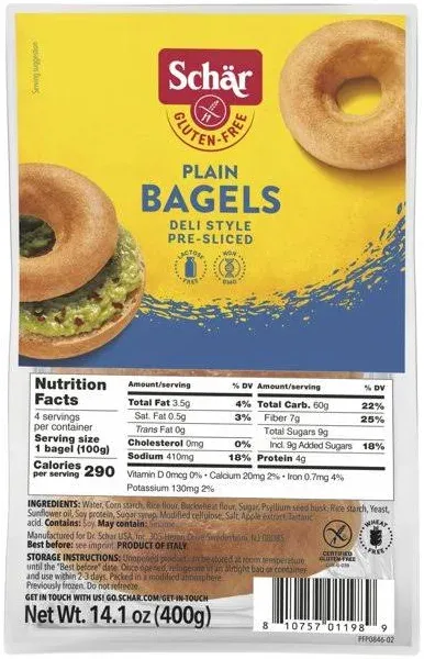 Schar Gluten Free Plain Bagels