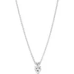 Pandora Double Heart Pendant Sparkling Collier Necklace