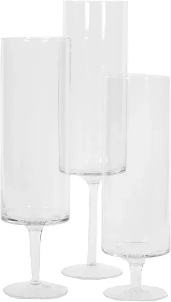 Koyal Wholesale 815171 Pillar Candle Hurricane Pedestal Holders, Clear