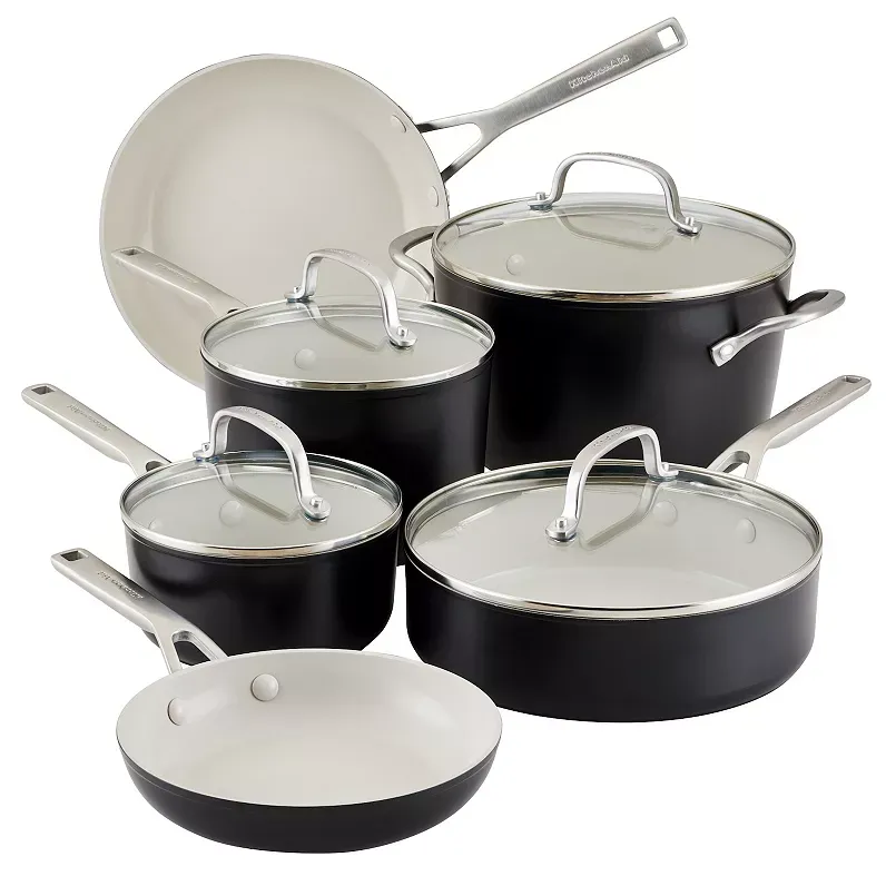 KitchenAid® Hard Anodized Ceramic Nonstick Cookware Pots and Pans Set, 10-Piece Set