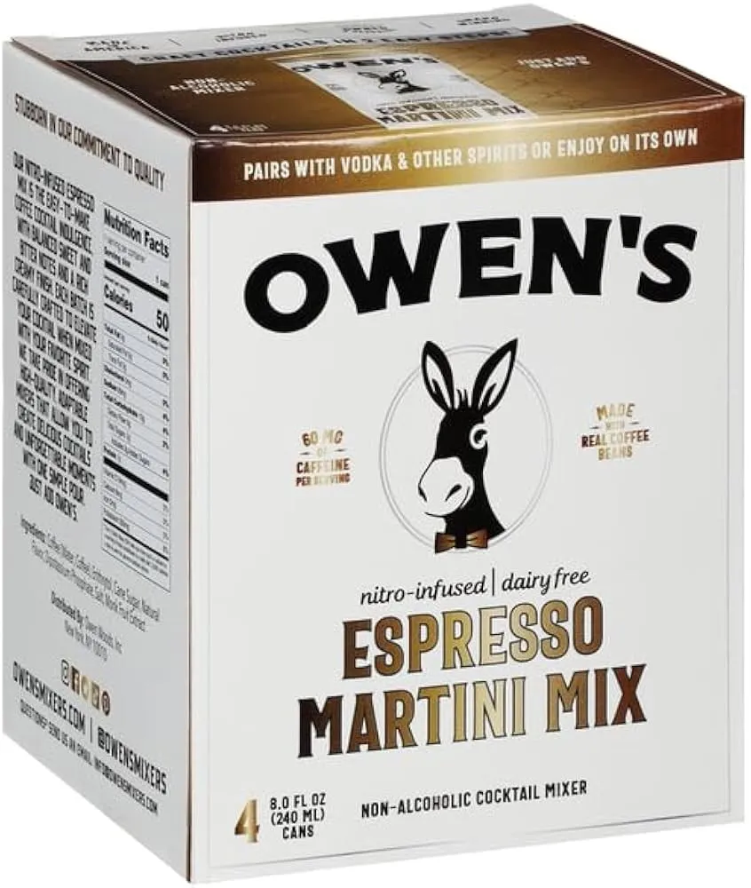 Owen's Craft Mixers Espresso Martini Mix 4-8oz Cans :: Cocktail Mixers