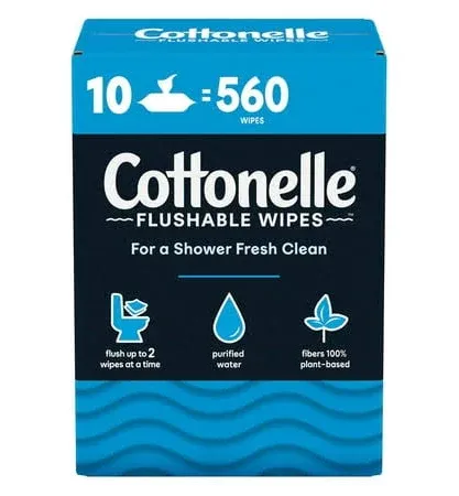 Cottonelle Fresh Care Flushable Wet Wipes Refill Bag - 168 Count