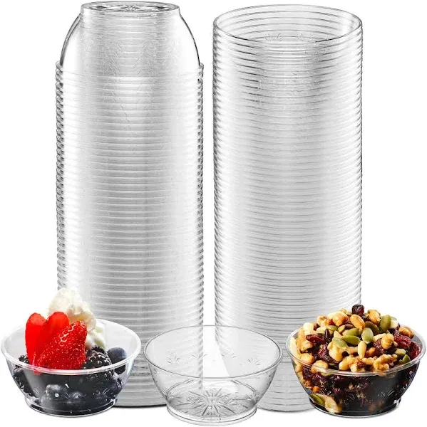 Elegant 50-Pack 6 Oz Clear Plastic Bowls - Premium Disposable &amp; Recyclable