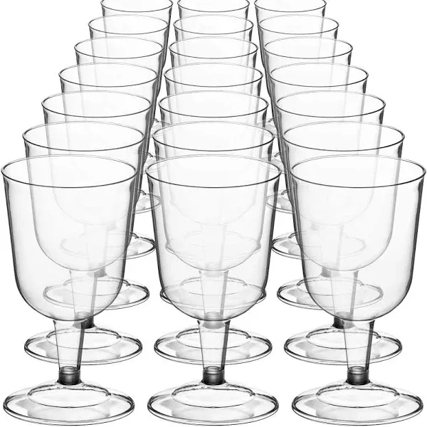 24 Wine Glasses, 6 Oz -BPA Free- Plastic Party Wine Cups, Perfect for Outdoor...