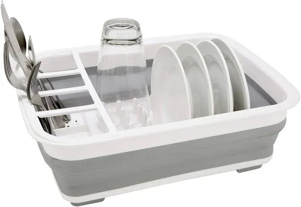 Collapsible Dish Drying Rack | Space Saver | Aerated Bases Drain Holes | Plat...