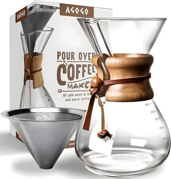 Pour over Coffeemaker Set Classic Series with Filter 8 Cups