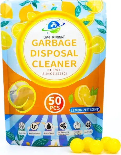 Garbage Disposer Freshener,Sink Disposal Odor Eliminator,50 Count Lemon Scent...