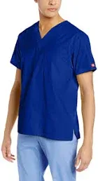 Dickies Scrubs 83706 V Neck Unisex Scrub Top Dickies EDS White