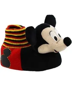 Disney Mickey Mouse Toddler Boys Plush 3D Mickey Head Sock Top Slippers