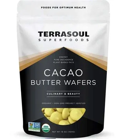 Terrasoul Superfoods Organic Cacao Butter, 2 lbs - Raw | Keto | Vegan | Unrefined