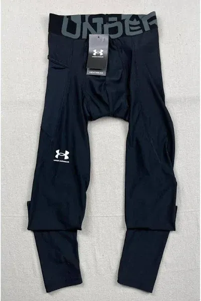 Under Armour UA Men&#039;s HeatGear Leggings Tights Black Pants L Compression 2638