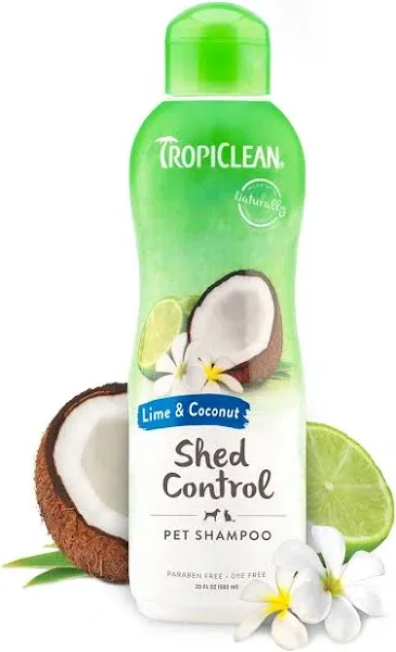 TropiClean Lime &amp; Coconut Shed Control Shampoo for Pets, 20oz