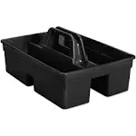 Rubbermaid Executive Carry Caddy, 2-compartment, Plastic, 10 3/4"W x 6 1/2"H, Black