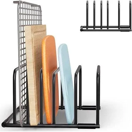 Metal Black Cutting Board Organizer Rack - Perfect Stand for Cutting Boards B...