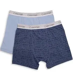 Calvin Klein Boys Assorted 2 Pack Boxer Briefs, Gray/Heather Blue, L(12/14)