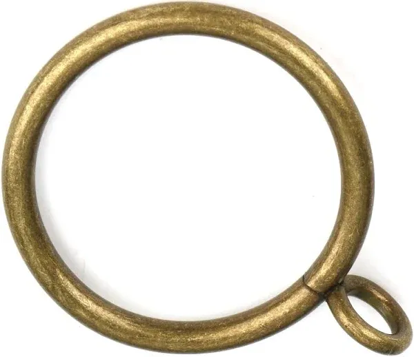 Antique Brass Curtain Rings with Eyelets for Up to 1.2-inch Curtain Rods (Set of 30 PCS Curtain Rings)