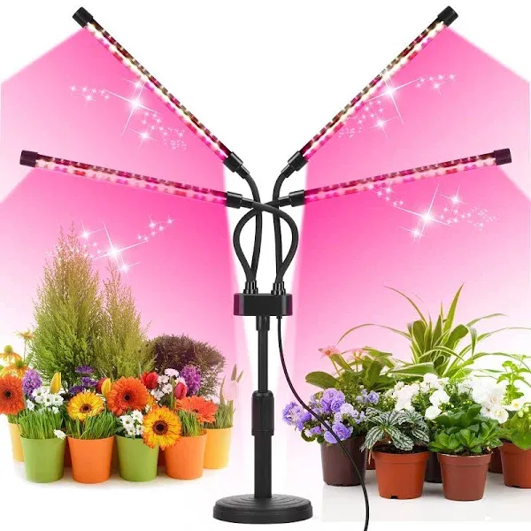 Modern Four-Head LED Grow Light - Optimal Indoor Lighting for Healthy Growth