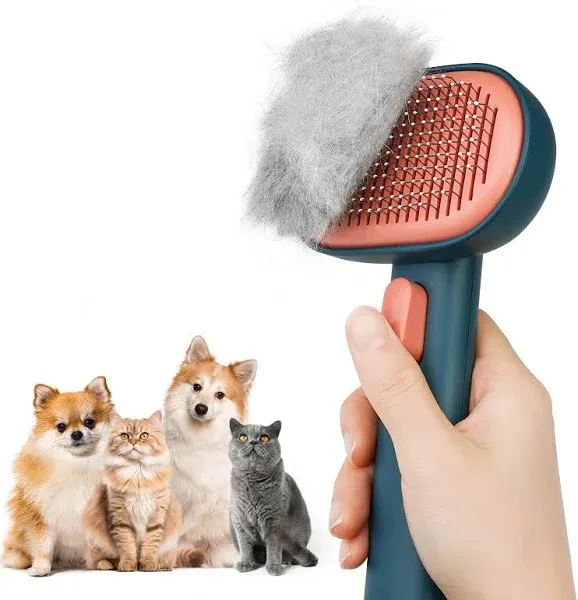 Cat Brush with Release Button, Cat Brushes for Indoor Cats Shedding, Cat Brush