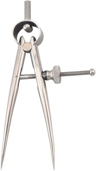 Starrett Toolmakers Spring-Type Caliper and Divider with Bow Spring and Hardened Fulcrum Stud - 3" Size and Capacity, Spring Joint Type - 277-3