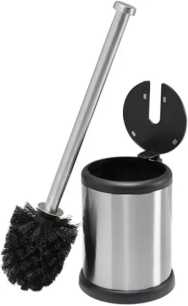  and Holder | Self Closing Lid | 360 Degree Brush 1 Pack White Toilet Brush