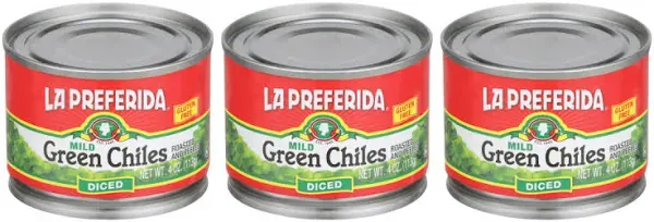 La Preferida Organic Green Chiles, Mild-Diced, 4 oz (Pack - 6)