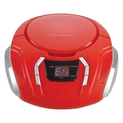 Proscan Portable CD Boom Box w/ AM/FM Radio 2.4-Watt PRCD261-RED