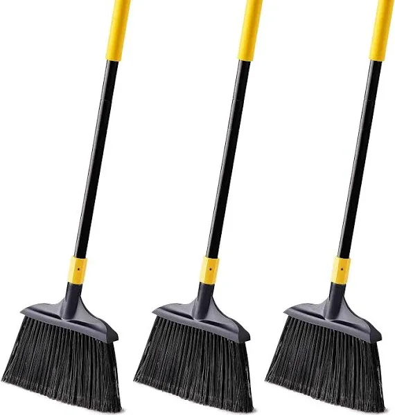  Heavy-Duty Broom Outdoor Indoor Commercial 3 PCS Perfect for Courtyard Garage 