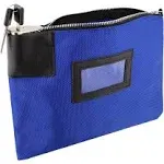 BISupply Locking Money Bag Pouch Zipper Bank Cash Bag with Lock - Navy Blue