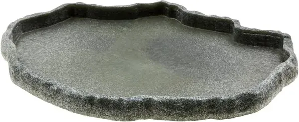 X-Large Reptile Food Dish - Realistic Rock Design, Lightweight &amp; Unbreakable