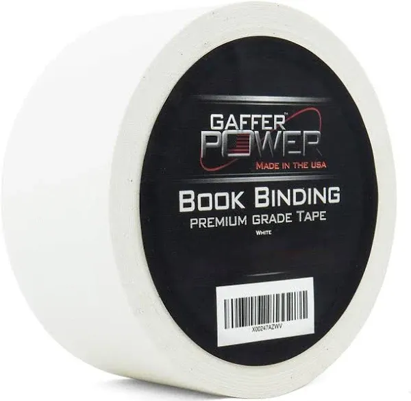 Gaffer Power Bookbinding Tape, Clear Cloth Book Repair Tape Safe Cloth Library Book Hinging Repair Tape, Made in The USA, Acid Free and Archival Safe