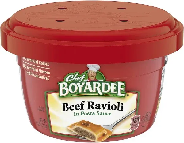 Chef Boyardee Beef Ravioli in Pasta Sauce Microwave Food 75 OZ Microwaveable