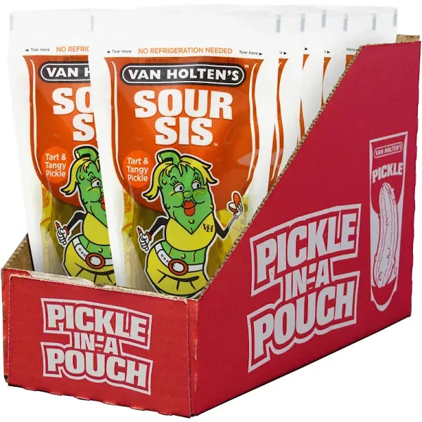 Van Holten's King Size Sour Sis Pickle in A Pouch Pack of 12