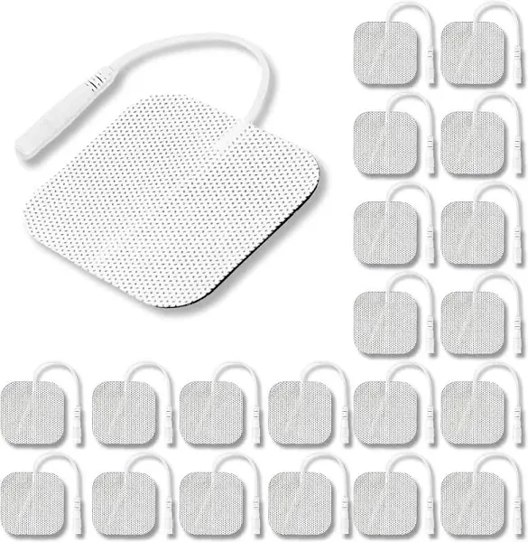 Syrtenty TENS Unit Pads 2"X2" 44 Pcs, 3rd Gen Reusable Latex-Free Replacement Pads Electrode Pads with Upgraded Sticky Electrode Pads Gel and Non-Irritating Design for Muscle Stimulator Electrotherapy