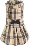 PUPTECK Classic Plaid Dog Dress Cute Puppy Clothes Outfit Medium