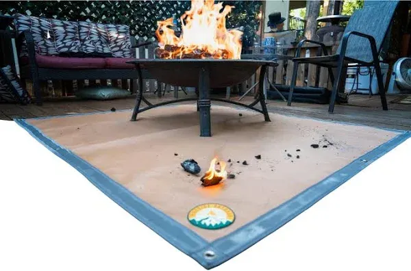 The Original Ember Mat | 67" x 60" | USA Based | Fire Pit Mat | Grill Mat | Protect Your Deck, Patio, Lawn or Campsite from Popping Embers