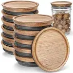 Wooden Storage Lids for Ball/Mason/Ker<wbr/>r Jars, Food Grade Material, 12PCS-Wide