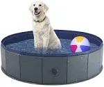 Niubya Foldable Dog Pool, Collapsible Hard Plastic Dog Swimming Pool, Portable x