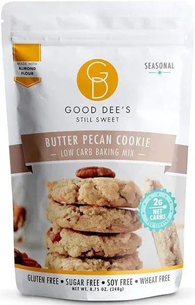 Good Dee's Butter Pecan Cookie Mix I Keto Baking Mix I Sugar Free, Diary Free, Gluten Free, Soy Free, Low Carb Cookie Mix I Diabetic and Atkins Friendly - 2g Net Carbs