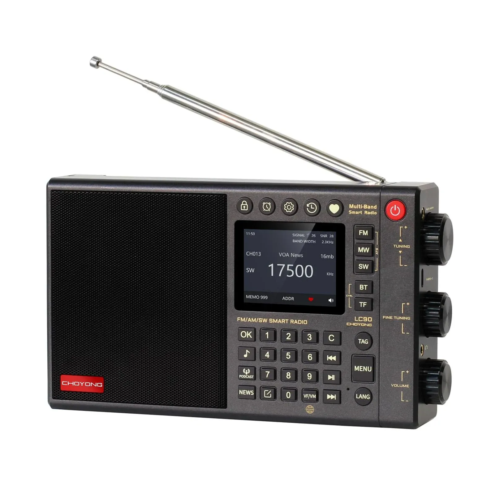 CHOYONG LC90 Portable Digital Internet Radio AM/FM, Longwave & Shortwave Radio ...