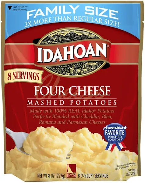 Idahoan Four Cheese Mashed Potatoes Cup | The Loaded Kitchen Anna