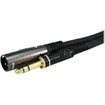 Monoprice XLR Male to 1/4in TRS Male Cable - 15 Feet | 16AWG, Gold Plated