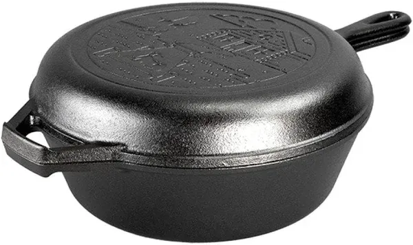 Cast Iron Wanderlust Series, Cabin Combo Cooker, 3.2 Quart\u200b Black