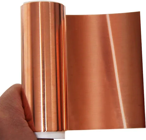 99.99% Pure Copper Foil, 0.004''x4''x79''(0.1MM x 0.1M x 2M) Bendable Soft Copper Sheet, Thin Copper Sheet Sealed Package