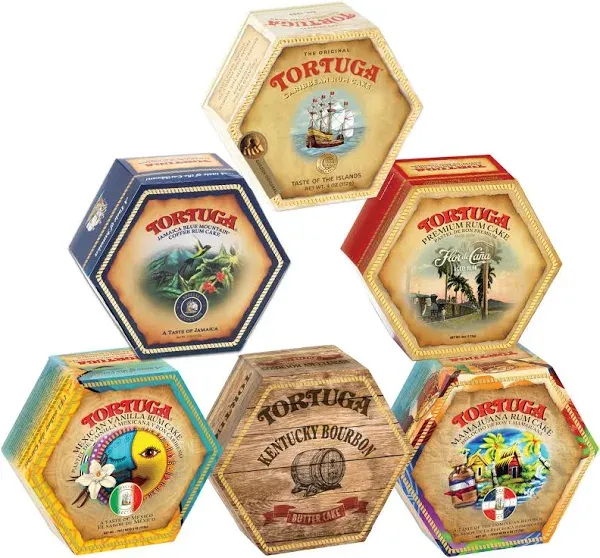 TORTUGA Provenance Rum Cake Variety Pack â€“ 4 oz  6 Pack  The Perfect Premi