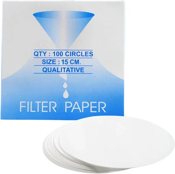 Premium Filter Paper, 15cm, Pack of 100 - Chemistry Filter Paper, Lab Filter ...